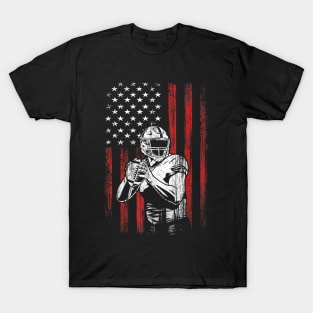 American Flag Football Gift T-Shirt